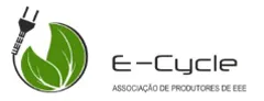 O logotipo do e - cycle com uma folha verde